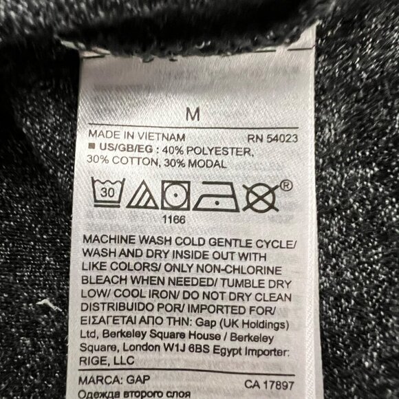 Gap Women’s 3/4 Sleeve Pullover Shift Dress Knee Length Charcoal M - Picture 7 of 7